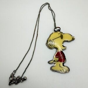 Antique/Vintage gunmetal Joe Cool Snoopy Pendant on 16" w/ 2"ext chain!
